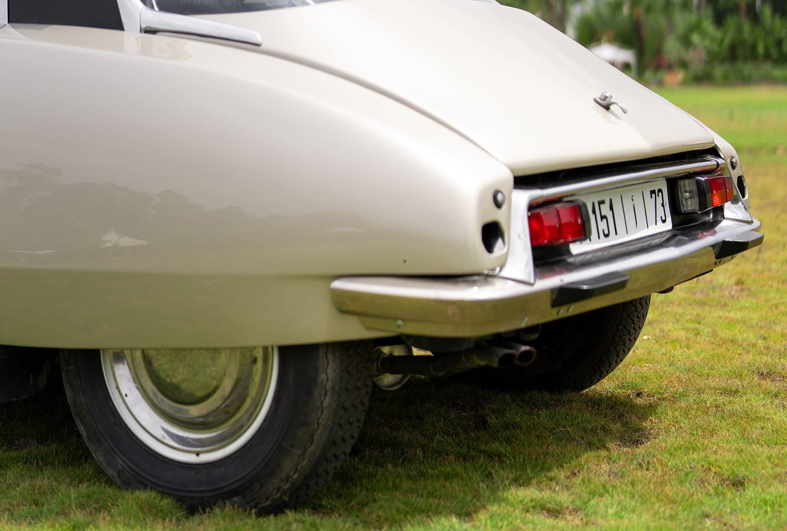 Feu arrière et aile de la Citroën DS